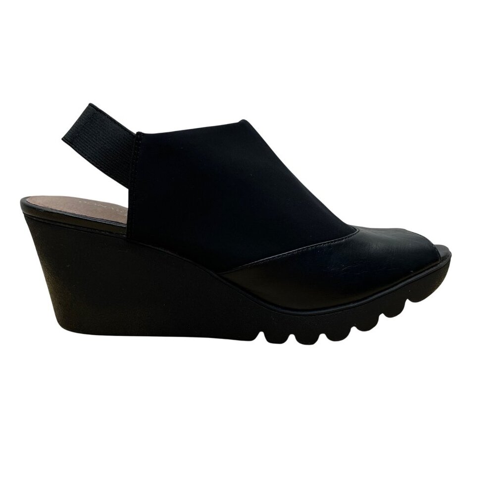 Donald J Pliner Women’s Black Wedge Open-Toe Mynne Slingback Sandals Size 8.5M